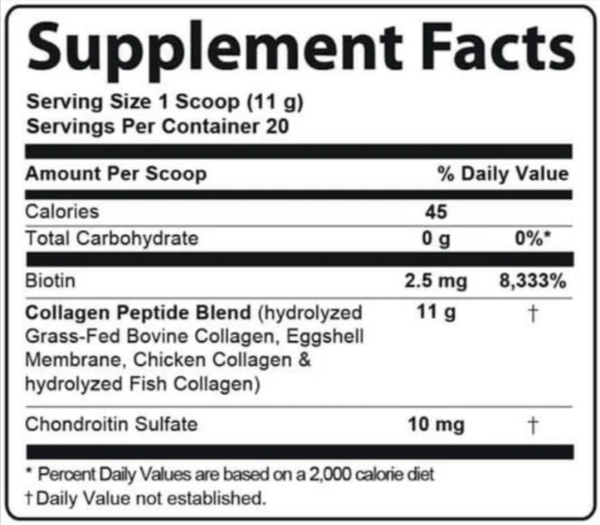 Collagen Plus Supplement Fact