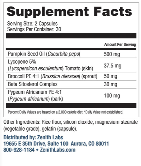 Zenith-Labs Supplement Fact