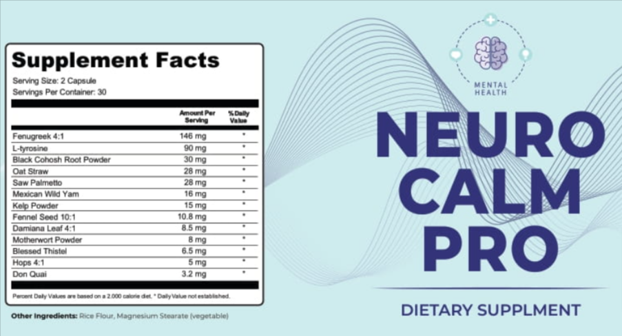 Neurocalm Pro Supplement Fact