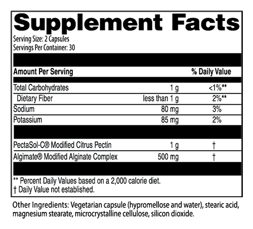 Advanced BioNutrtionals Pectasol Detox Formula Supplement Fact